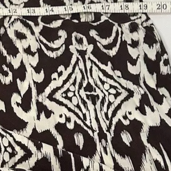 MSK dress NWT Woman’s maxi 100% rayon Java, java209 Brn/cream red border bottom - Picture 2 of 9